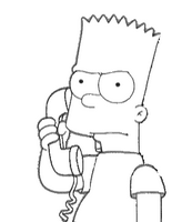 coloriage bart simpson au telephone